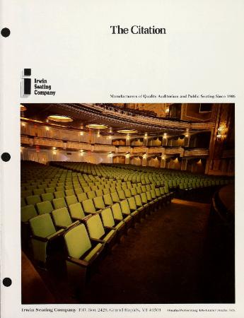Trade Catalog, Irwin Seating Company, The Citation