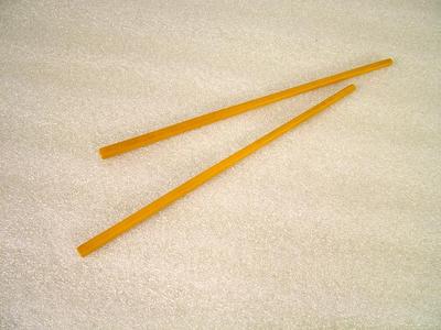 Chopsticks, Pair, Gold-colored Wood
