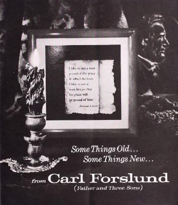 Trade Catalog, Carl Forslund, Inc., Some Things Old, Some Things New