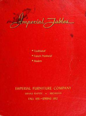Trade Catalog, Imperial Furniture Company, Imperial Tables 