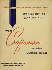 Trade Catalog, Grand Rapids Craftsman Company, Supplement to Catalog No. 7