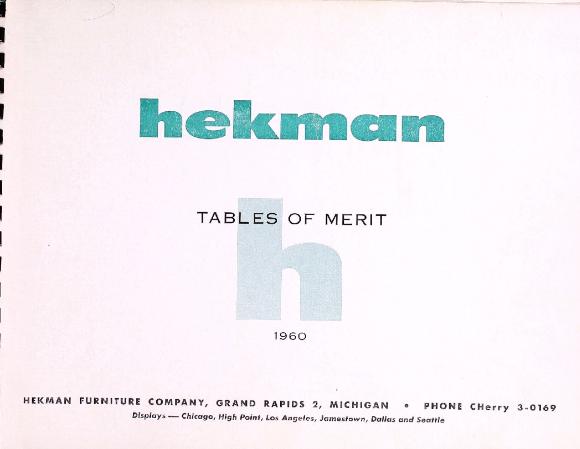 Trade Catalog, Hekman Furniture Company, Tables of Merit