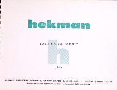 Trade Catalog, Hekman Furniture Company, Tables of Merit