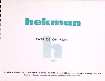 Trade Catalog, Hekman Furniture Company, Tables of Merit