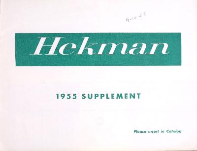 Trade Catalog, Hekman Furniture Company, 1955 Supplement