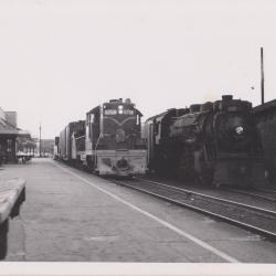 Photograph, Chesapeake and Ohio Railway, Engine #5758, and Unknown Railway (Possibly Atchison, Topkea and Santa Fe Railway), Engine #3752