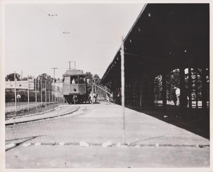 Photograph, Electric Streetcar at Station