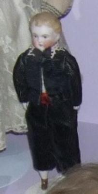 Doll, Small Boy, In Blue Velvet Suit