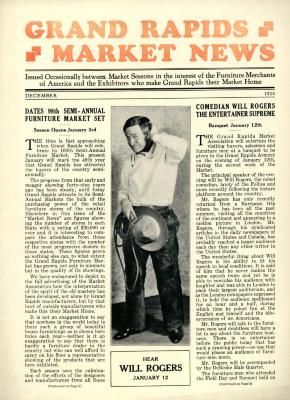 Periodical, Grand Rapids Market News, Comedian Will Rogers