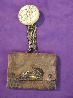 Ivory Netsuke, With Inro And Purse