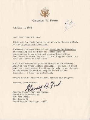 Letter, Gerald R. Ford