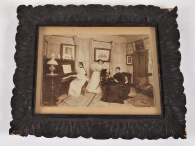 Photograph, Room Of Bishop's Home With 3 Members Of The Family