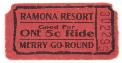 Ticket For Ramona Park Merry-go-round
