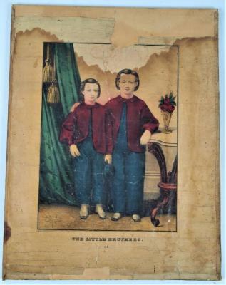 Hand-colored Lithograph, The Little Brothers, by the E.B. &amp; E. C. Kellogg Co. 