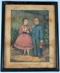 Hand-colored Lithograph, Brother And Sister, by E B. and E.C. Kellogg