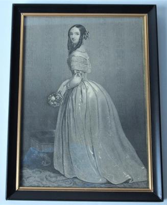 Steel Engraving of a Fashionable Woman