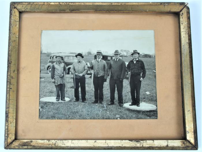 Framed Gelatin Silver Photograph of Five Men With Guns.