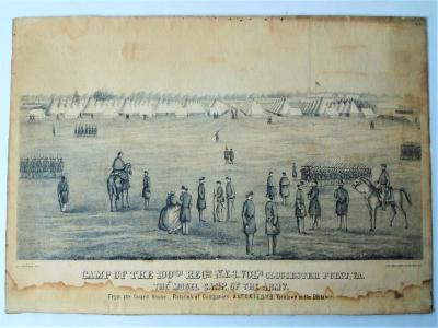 Print, Lithograph, Camp Of 100th Regiment N.Y.S. Vol's Gloucester Point, Va
