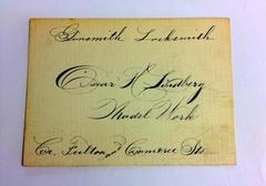 Cards. (16) Trade Cards In Script, Oscar Lindberg, Gunsmith, Locksmith