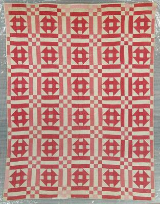Pieced Quilt, Double Monkey Wrench, 9 Patch Design